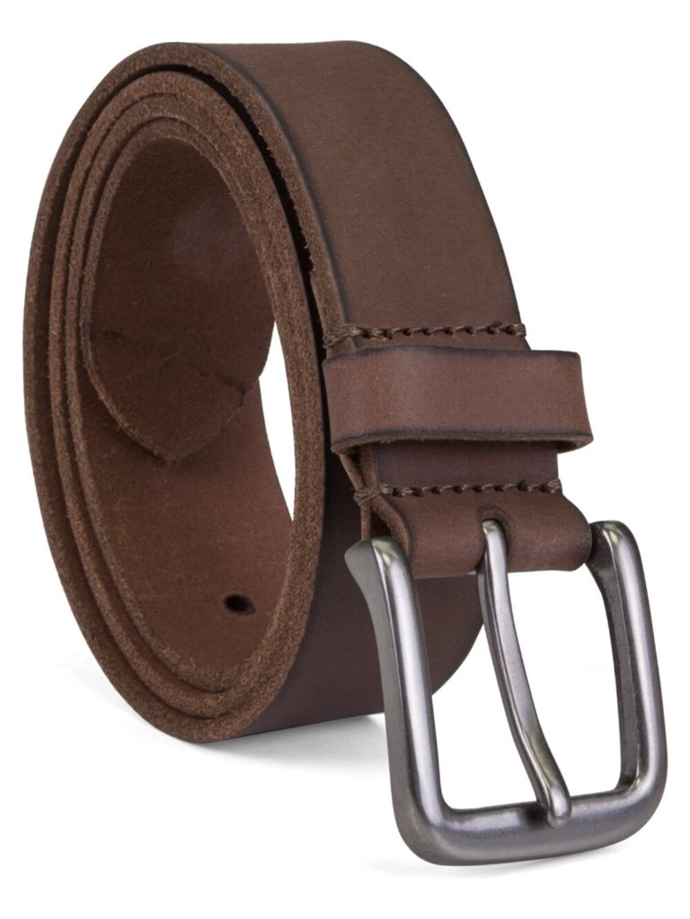 Mens Genuine Leather Belt Classic Jean Buckle Work Casual